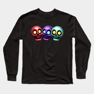 Spooky Scary Skulls - Colorful Variant Long Sleeve T-Shirt